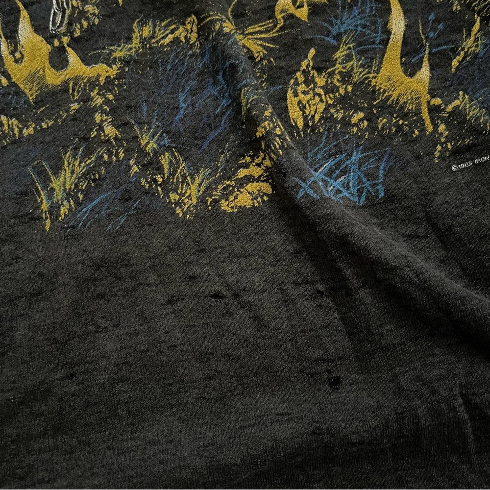 RARE Vintage 1985 Iron Maiden Live After Death Band Tour Shirt Distressed medium - Picture 3 of 9